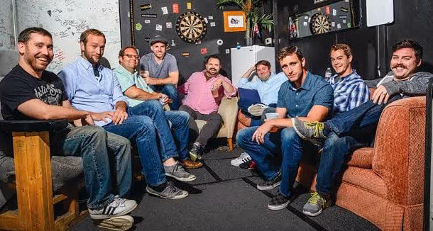 Westside Comedy History The founders of Westside Comedy and Mission: IMPROVable sitting on couches in a greenroom.