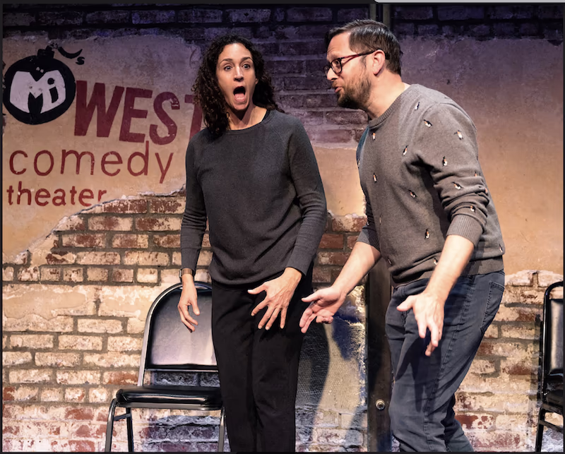 improv 401 Two members of an LA improv comedy group performing on stage
